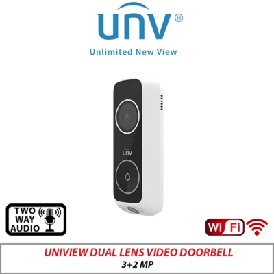 Uniview Dual Lens Doorbell (WiFi, Mic, Speaker)